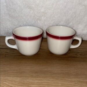 Vintage Homer Laughlin Best China Restaurant Ware White Mug Maroon Trim